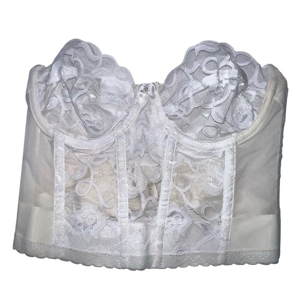 Vintage Victoria’s Secret Gold Label White Lace Bustier 34B | Bridal Corset Top